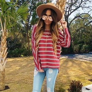 Brick red striped tunic